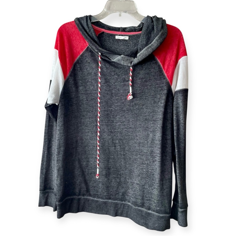Maurices Red and Gray Hoodie with Drawstring